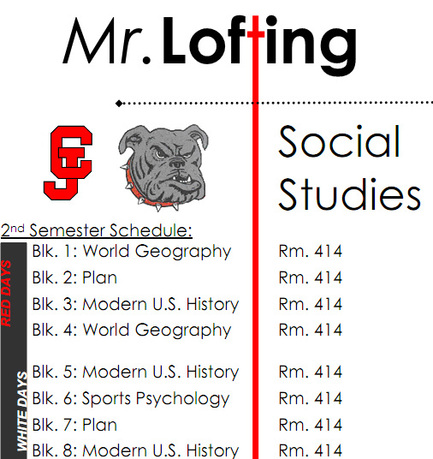 Mr. Lofting's Schedule